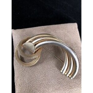 Vintage Kramer of New York Large Gold Tone Art Deco Design Brooch Pin